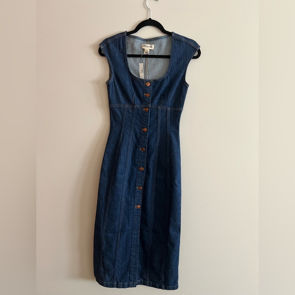 Madewell Sleeveless Denim Midi Dress 00